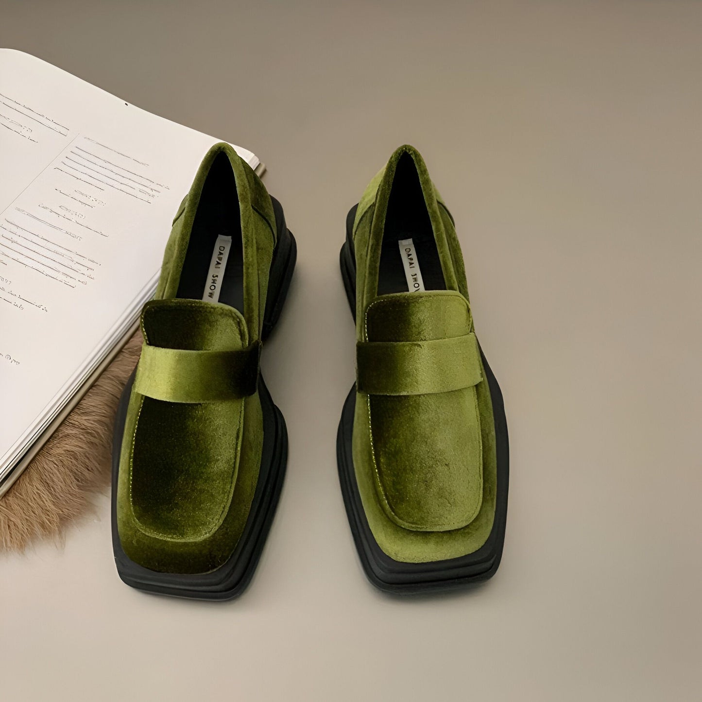 Nova Mocassins Femme Velours Synthétique 5cm Moderne
