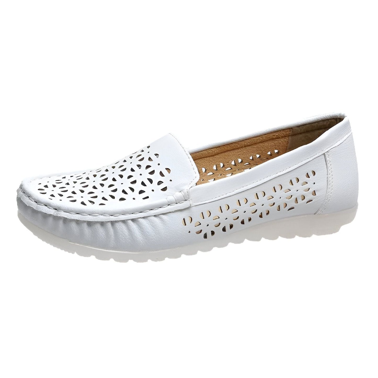 Luxe Mocassins Été Ajourés Confortables Cuir Végan