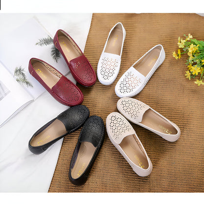 Luxe Mocassins Été Ajourés Confortables Cuir Végan