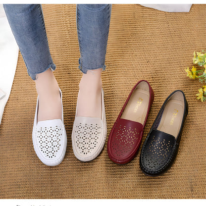 Luxe Mocassins Été Ajourés Confortables Cuir Végan