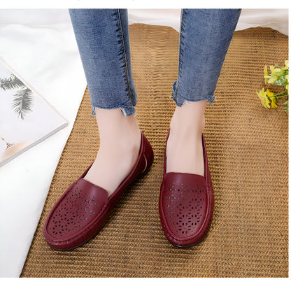 Luxe Mocassins Été Ajourés Confortables Cuir Végan