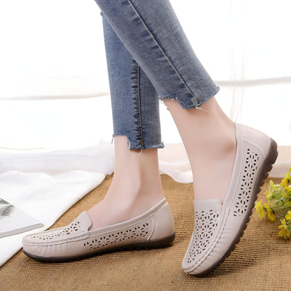 Luxe Mocassins Été Ajourés Confortables Cuir Végan