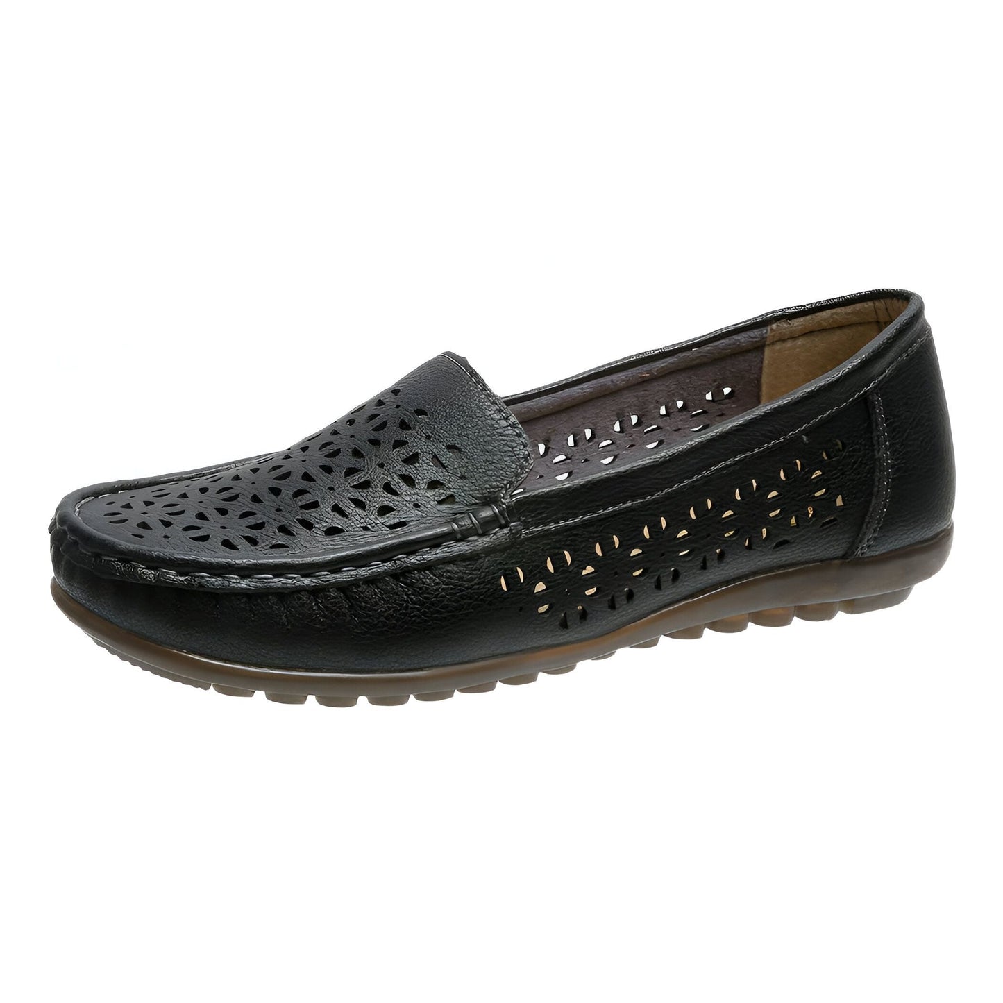 Luxe Mocassins Été Ajourés Confortables Cuir Végan