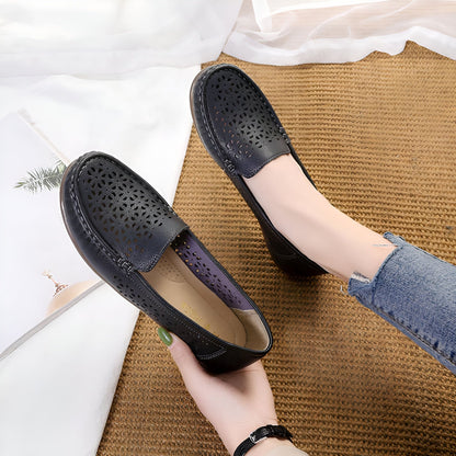 Luxe Mocassins Été Ajourés Confortables Cuir Végan