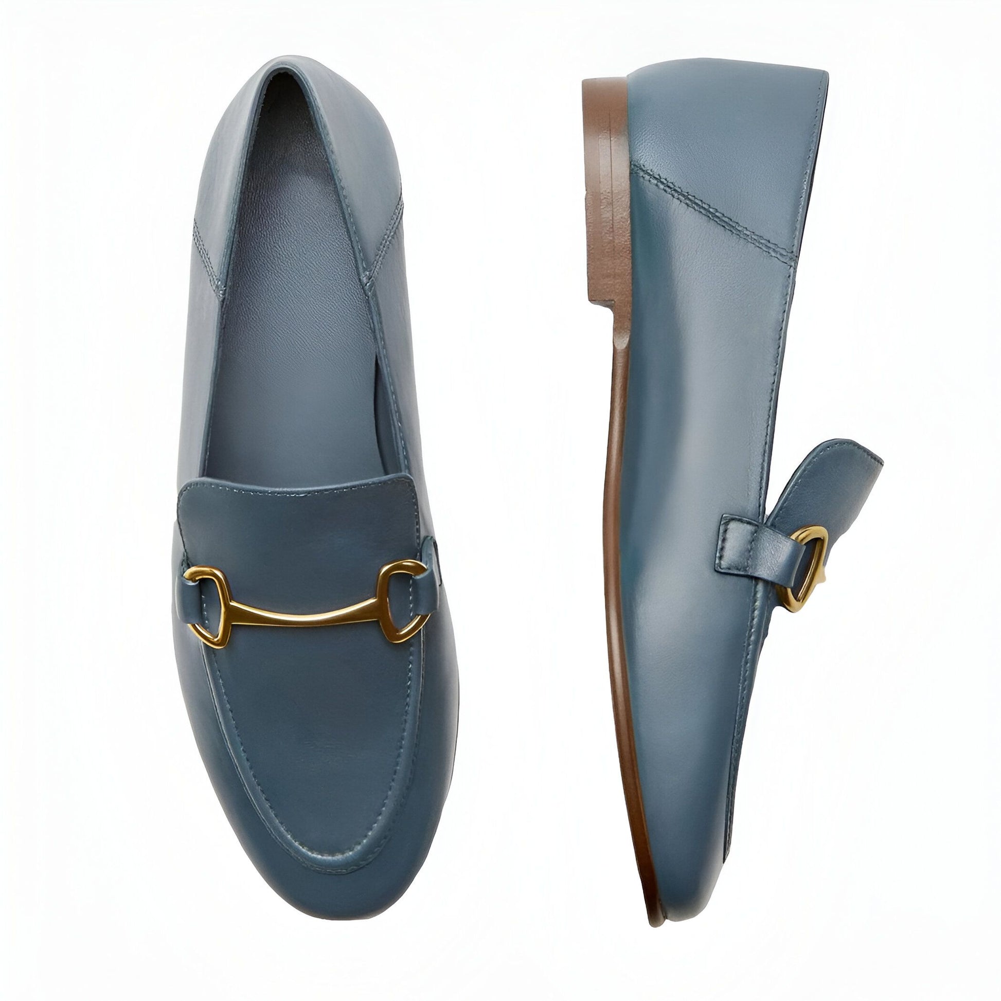 Luxora Mocassins Cuir Véritable Boucle Dorée Élégants