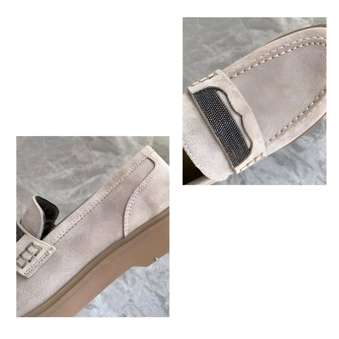 Luxia Mocassins Femme Daim Gris- Confort & Élégance