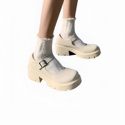 Nova Mocassins Mary Jane Chunky Semelle Épaisse Femme