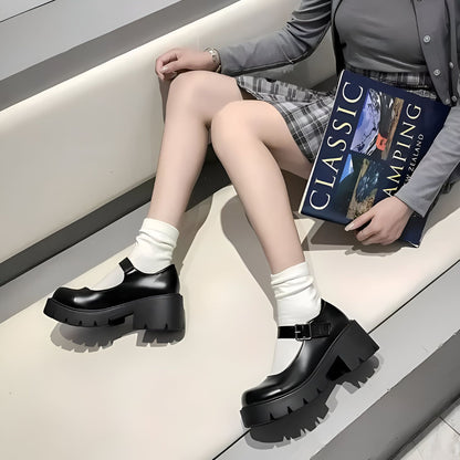 Nova Mocassins Mary Jane Chunky Semelle Épaisse Femme