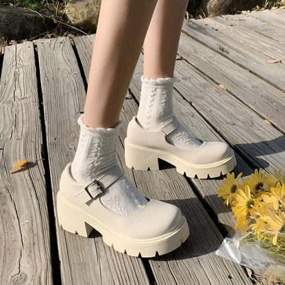 Nova Mocassins Mary Jane Chunky Semelle Épaisse Femme