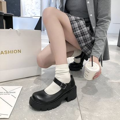 Nova Mocassins Mary Jane Chunky Semelle Épaisse Femme