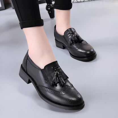 Mocassins femme noirs à glands | BrandÉthique végan
