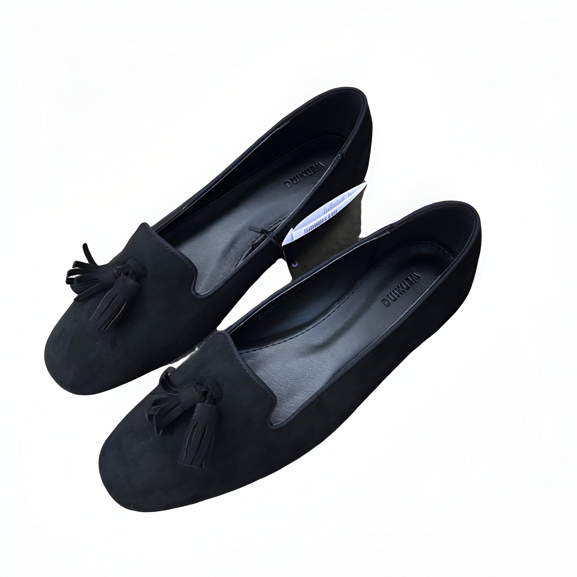 LuxeMoc: Mocassins Femme Noirs Suédine à Glands