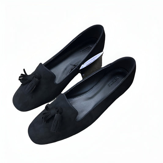 LuxeMoc: Mocassins Femme Noirs Suédine à Glands