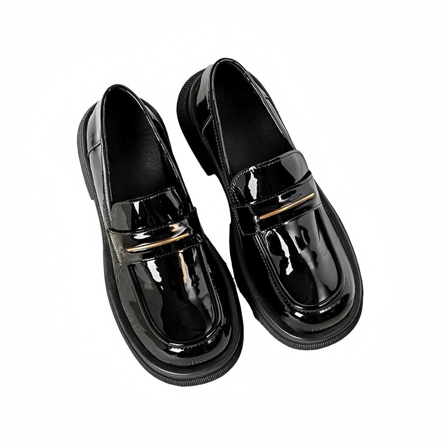 Vivo Mocassins Femme Noirs Vernis Synthétique Élégants