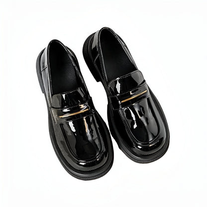 Vivo Mocassins Femme Noirs Vernis Synthétique Élégants