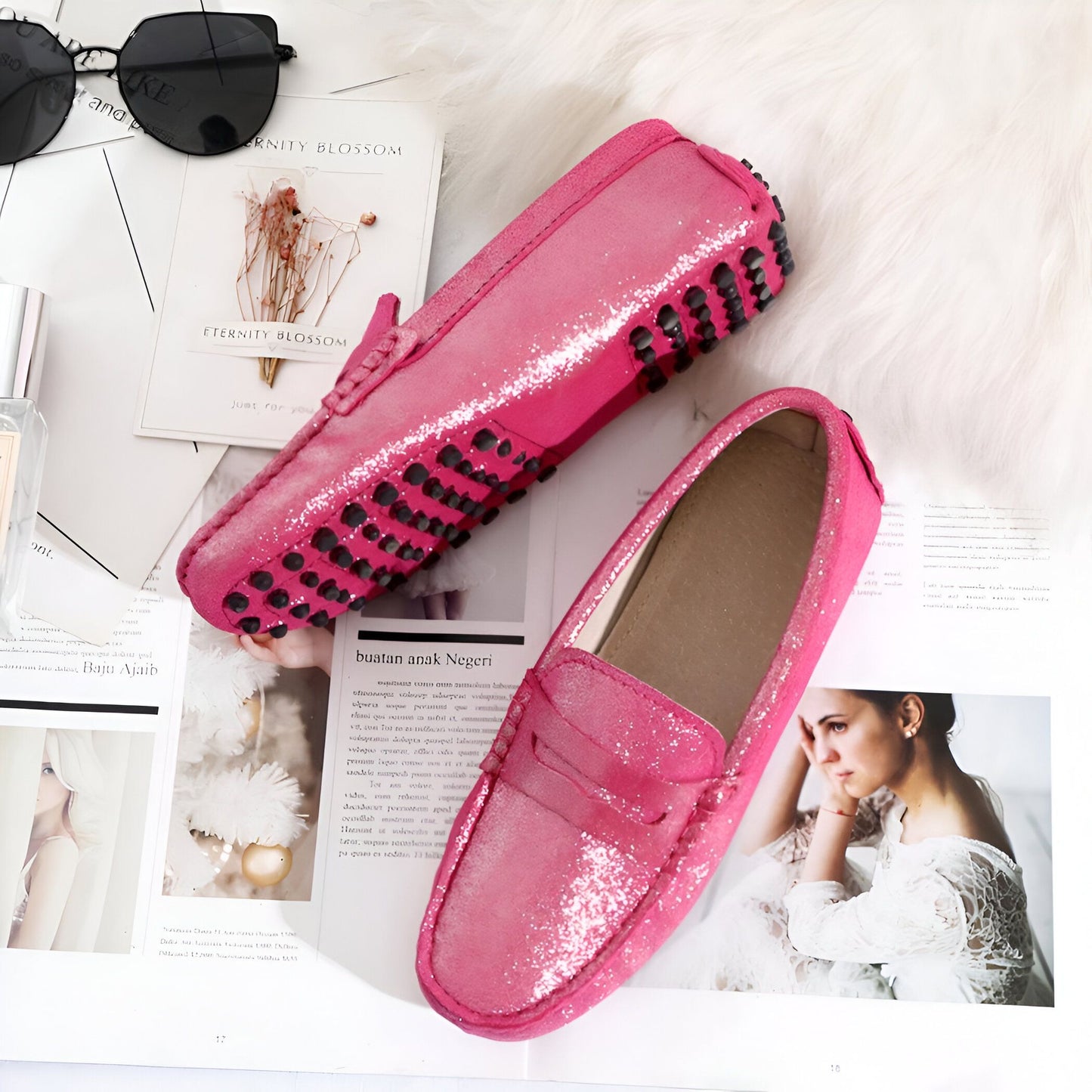 Mocassins Femme Pailletés — Élégance Estivale