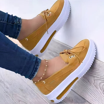 Mocassins Femme Plateforme Lacets—Élégance Quotidienne