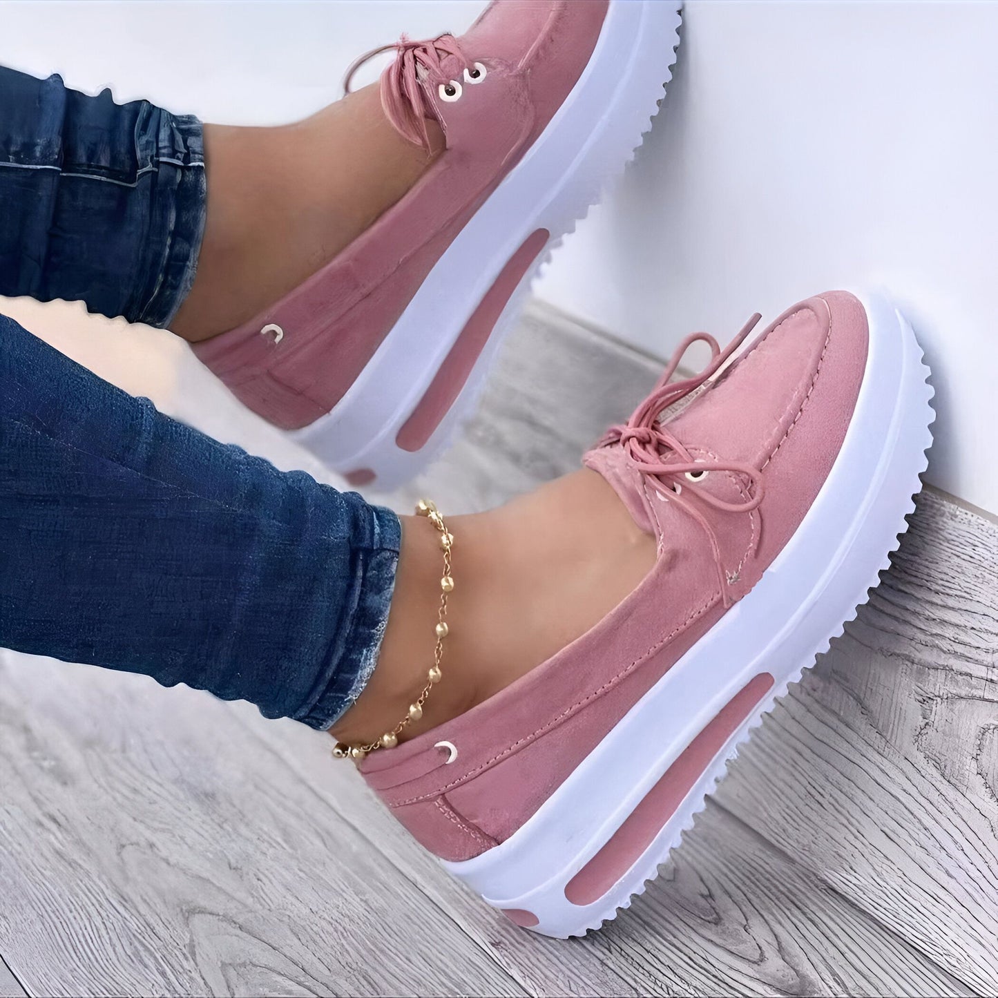 Mocassins Femme Plateforme Lacets—Élégance Quotidienne