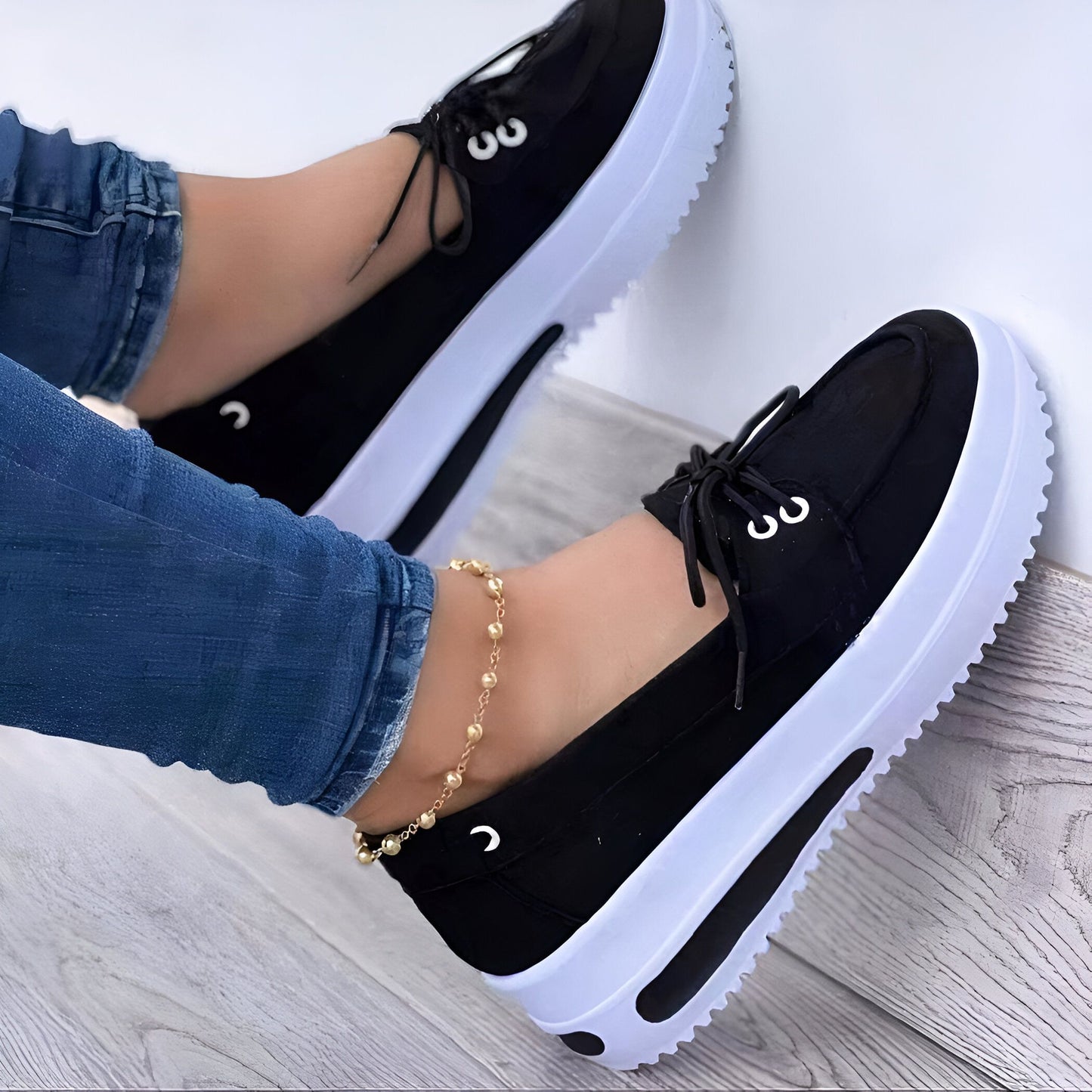 Mocassins Femme Plateforme Lacets—Élégance Quotidienne