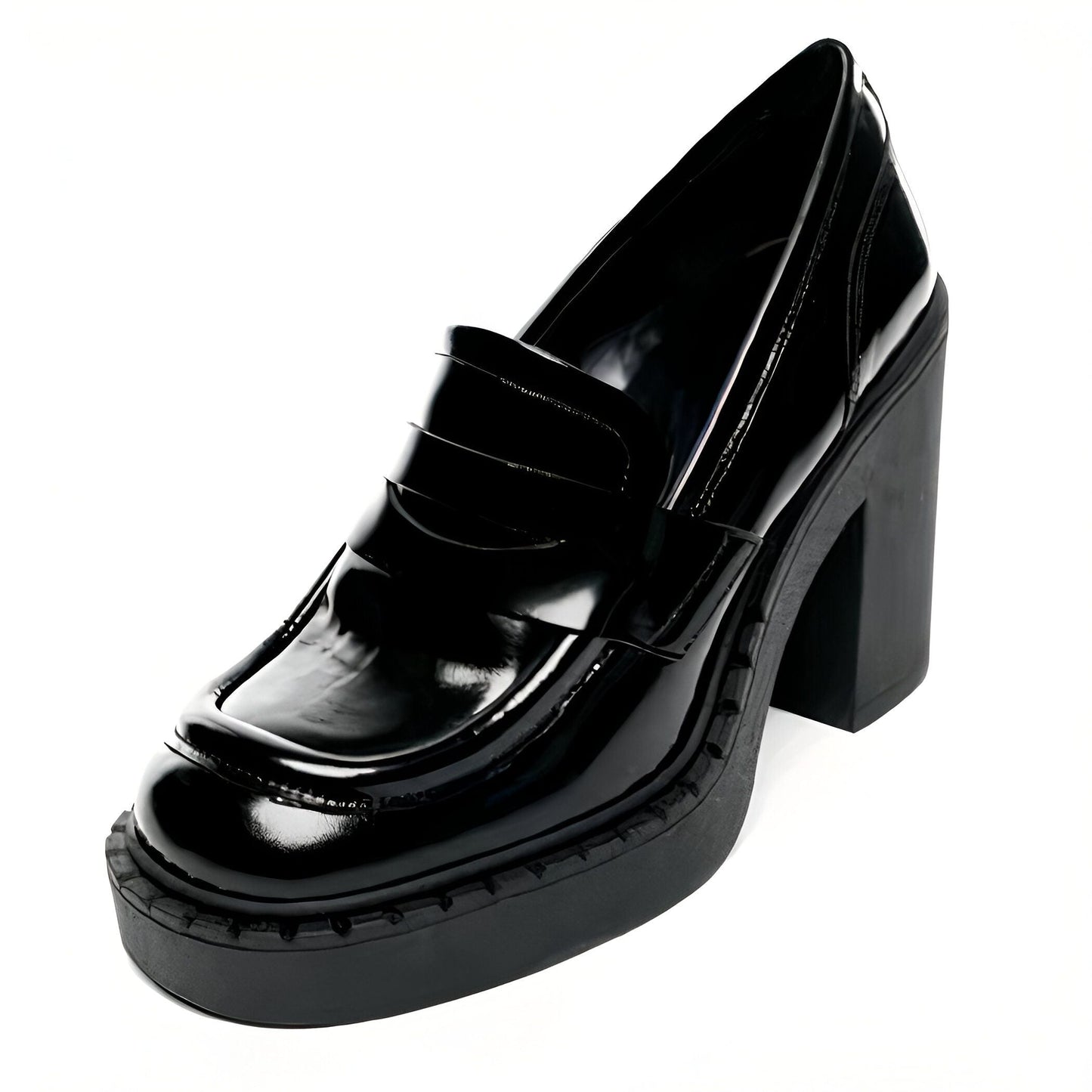 LuxeStep Mocassins Femme Daim et Vernis Plateforme