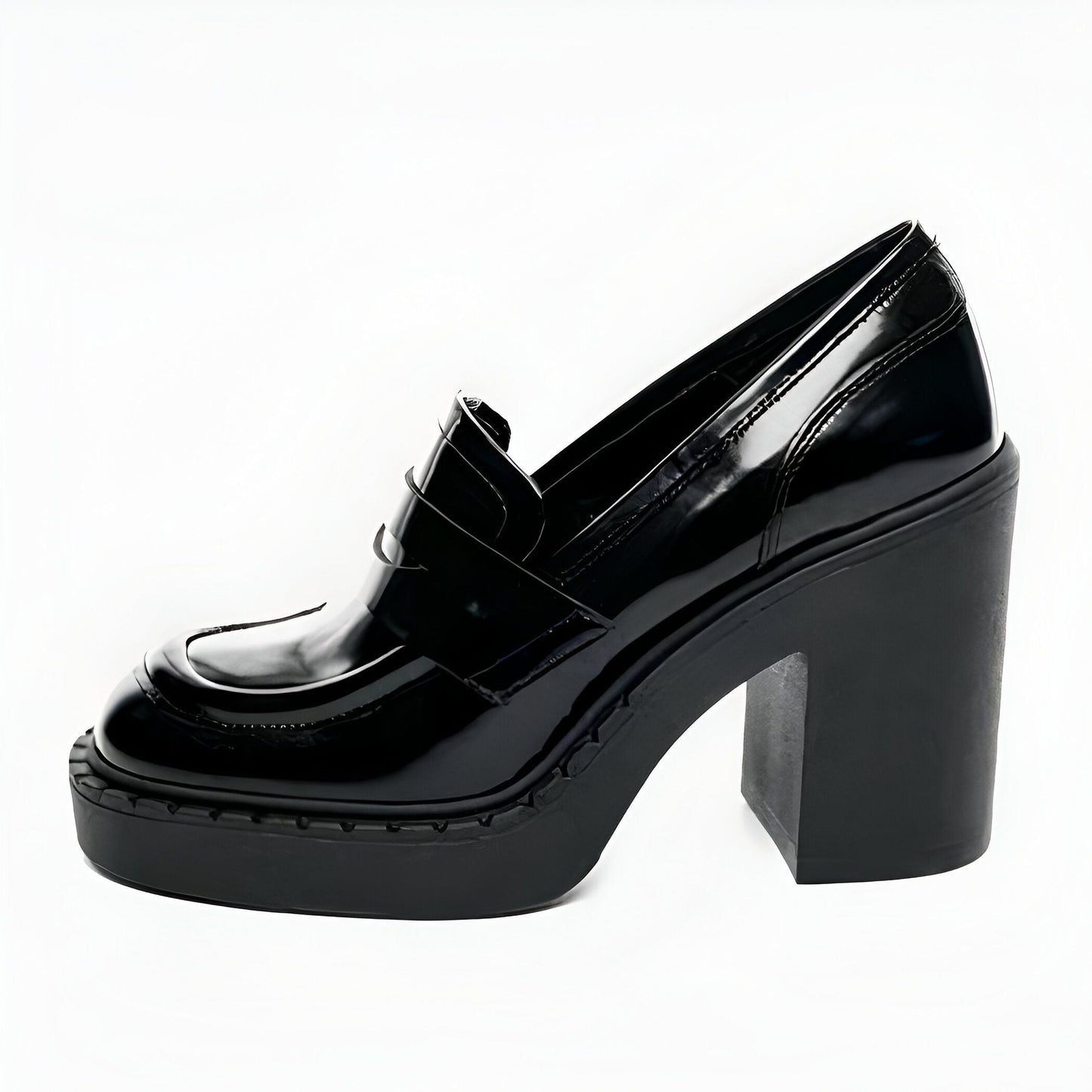 LuxeStep Mocassins Femme Daim et Vernis Plateforme