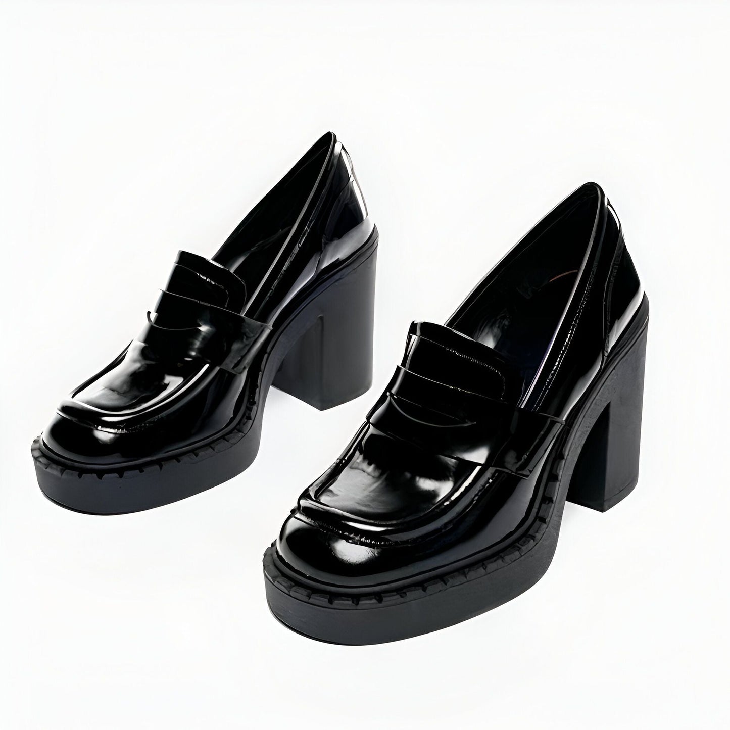 LuxeStep Mocassins Femme Daim et Vernis Plateforme