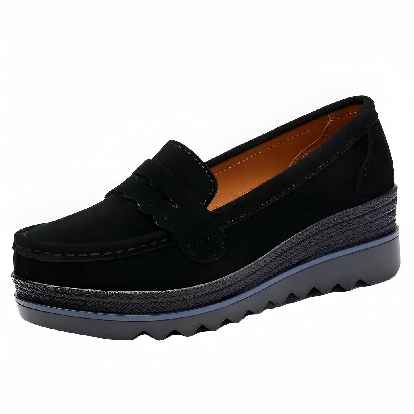 Nova Mocassins femme plateforme effet daim