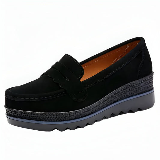 Nova Mocassins femme plateforme effet daim