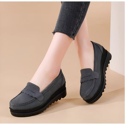 Nova Mocassins femme plateforme effet daim