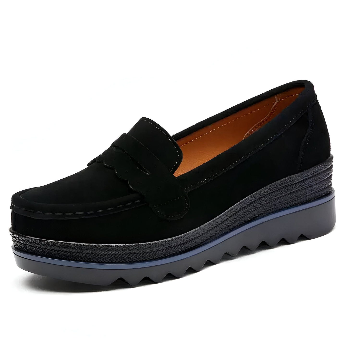 Nova Mocassins femme plateforme effet daim
