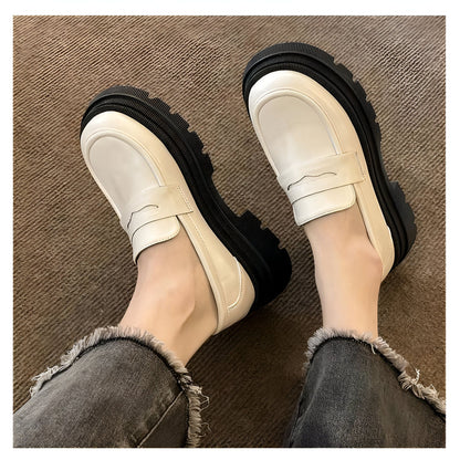 ChicLine Mocassins Femme Plateforme Style Britannique