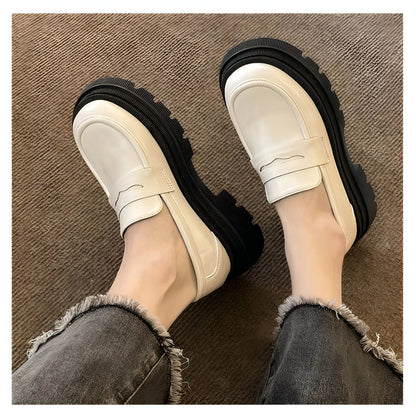 ChicLine Mocassins Femme Plateforme Style Britannique