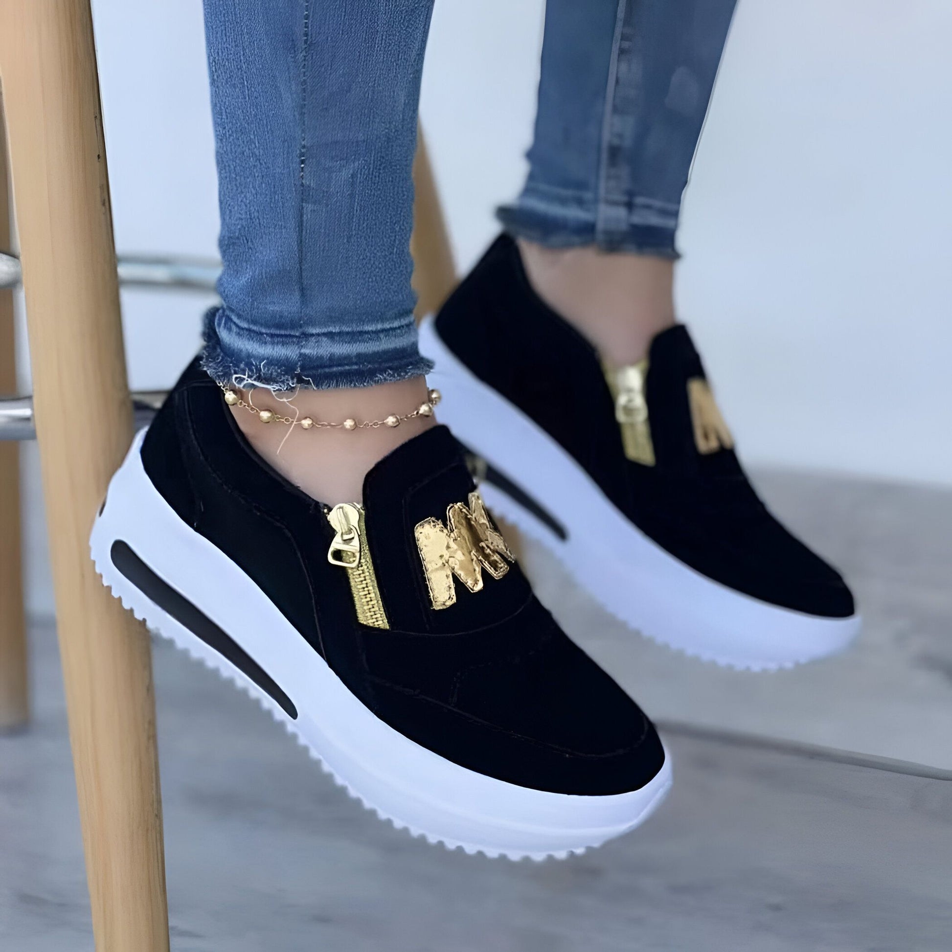 CityLux Mocassins Femme Plateforme Ville Zip Élégants