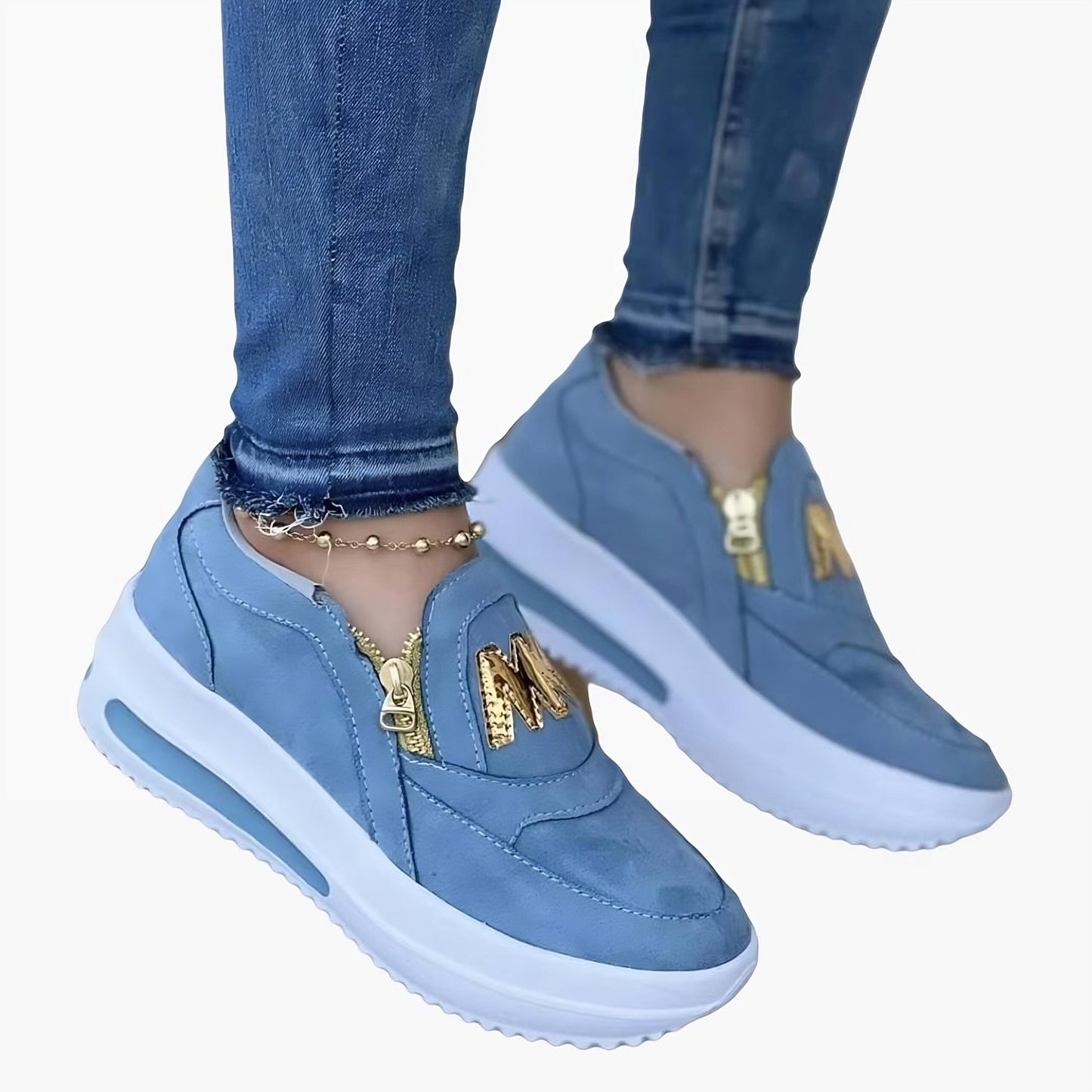CityLux Mocassins Femme Plateforme Ville Zip Élégants