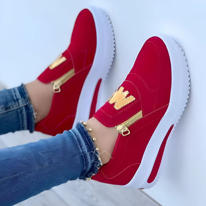 CityLux Mocassins Femme Plateforme Ville Zip Élégants