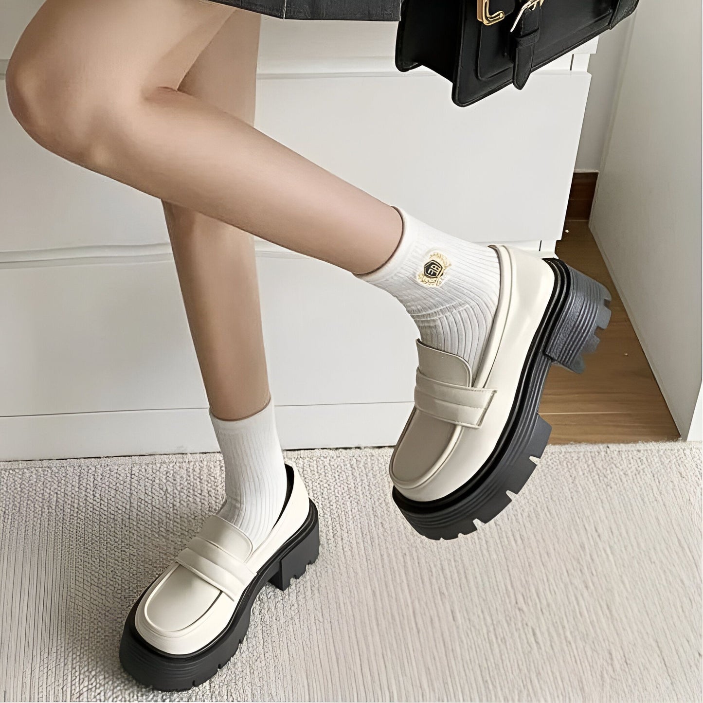 VivaStep Mocassins Plateformes Femme Bicolores