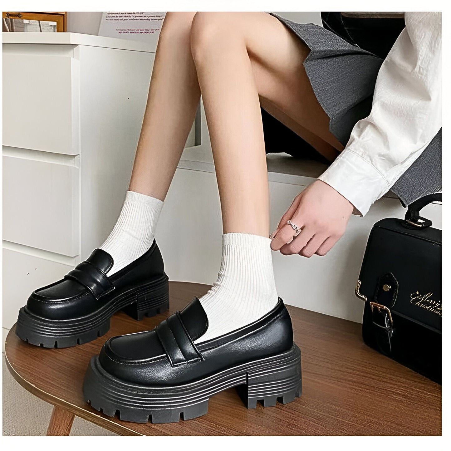 VivaStep Mocassins Plateformes Femme Bicolores