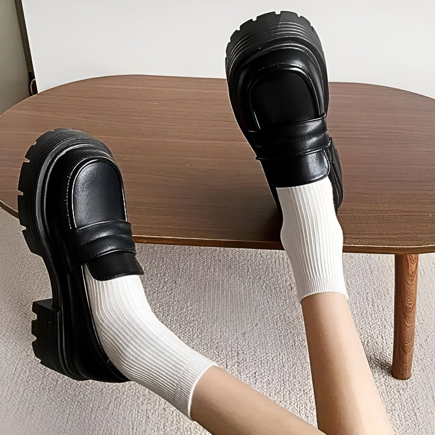 VivaStep Mocassins Plateformes Femme Bicolores