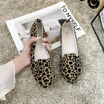 Lux Mocassins Femme Léopard Plats Simili Cuir Confort