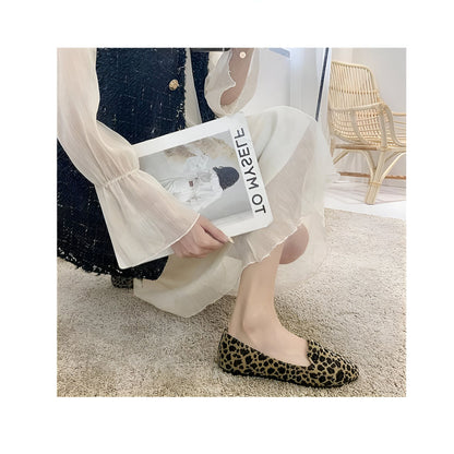 Lux Mocassins Femme Léopard Plats Simili Cuir Confort