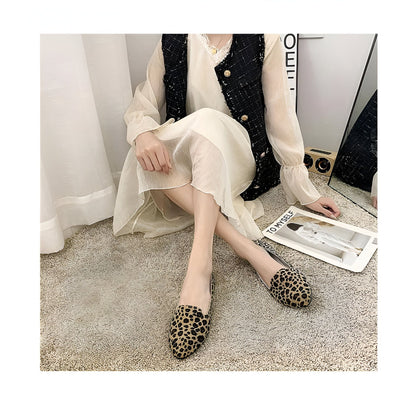 Lux Mocassins Femme Léopard Plats Simili Cuir Confort