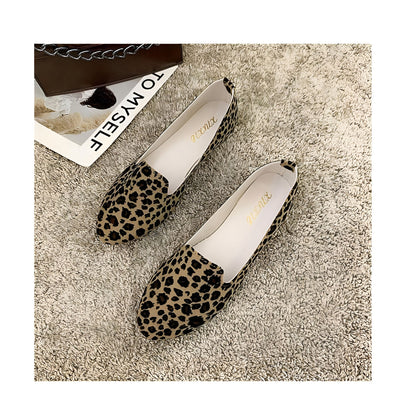 Lux Mocassins Femme Léopard Plats Simili Cuir Confort