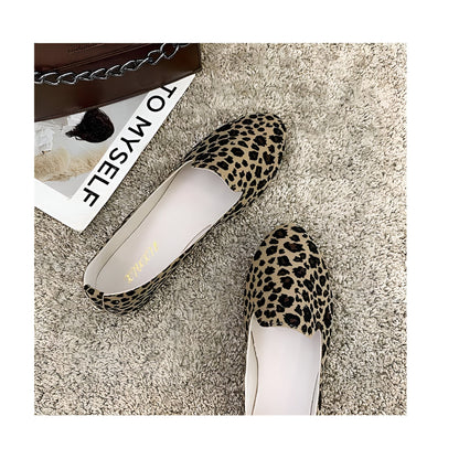 Lux Mocassins Femme Léopard Plats Simili Cuir Confort