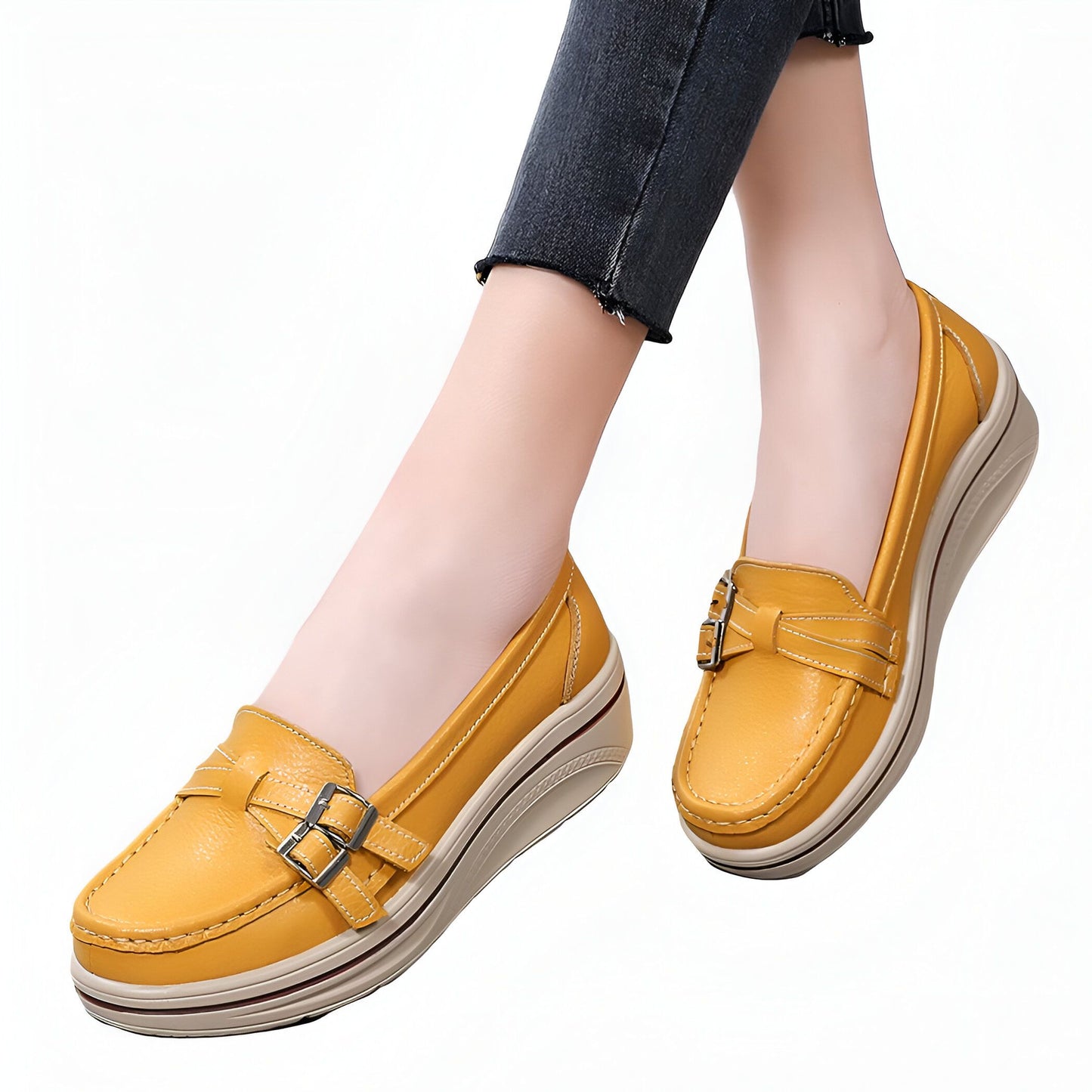 Mocassins Femme Luxe Semelle Épaisse Élégants