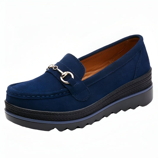 NovaBrand Mocassins Femme Compensées Chaîne
