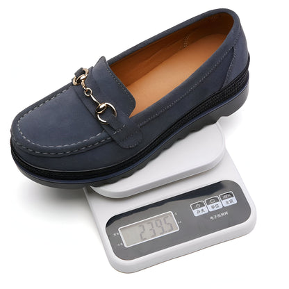 NovaBrand Mocassins Femme Compensées Chaîne
