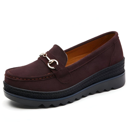 NovaBrand Mocassins Femme Compensées Chaîne