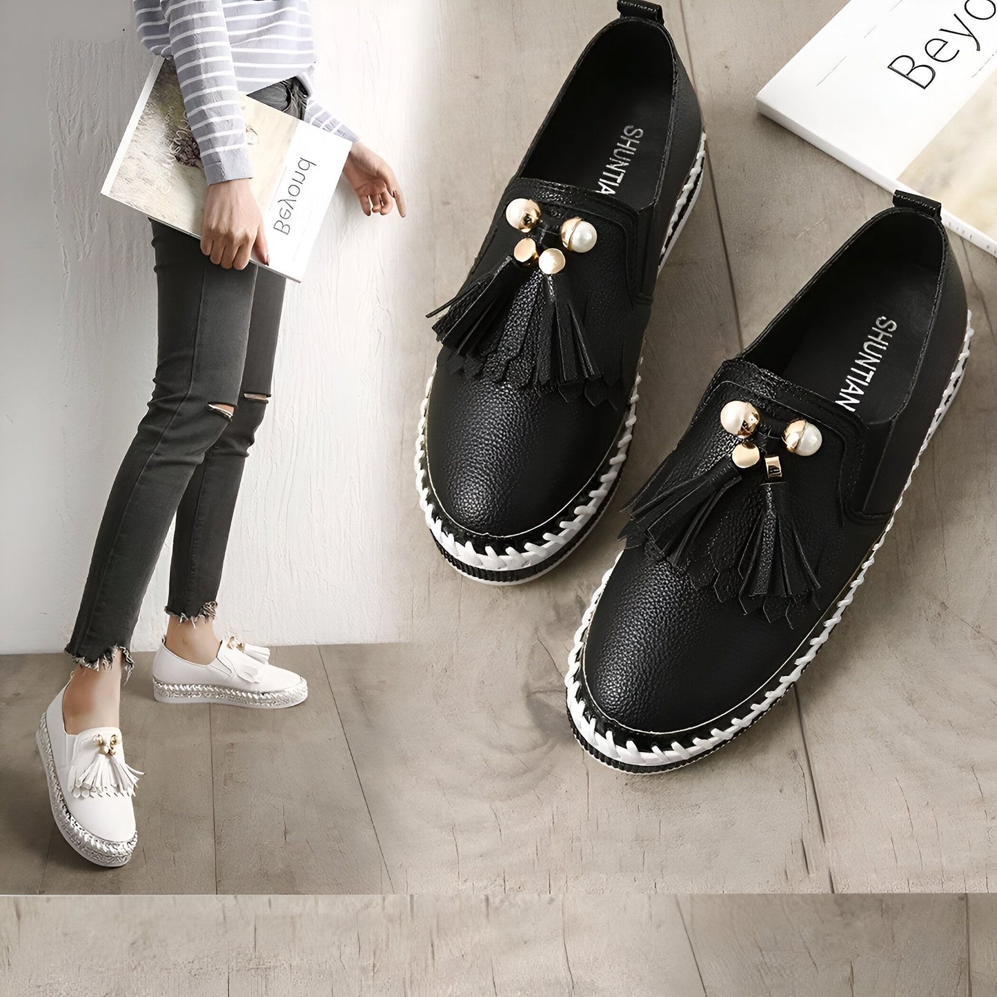 NovaWalk Mocassins Femme Souples & Élégants à Glands