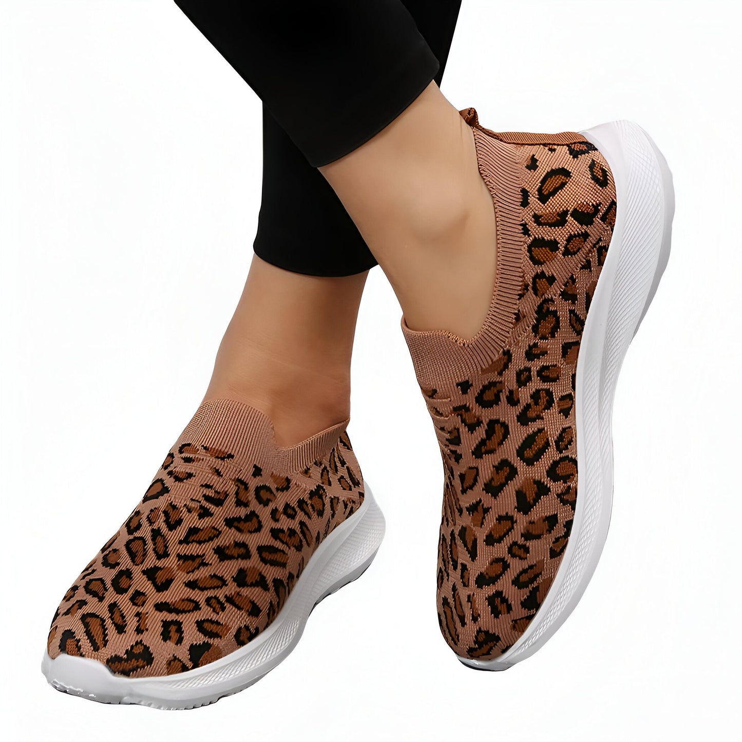 Mocassins Femme: Confortables en Maille Motif Léopard