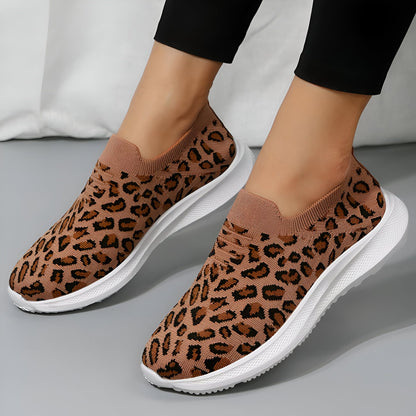 Mocassins Femme: Confortables en Maille Motif Léopard